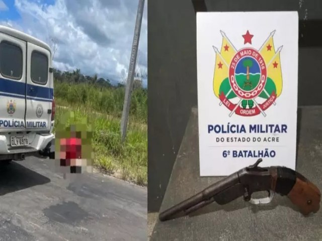 Polcia Militar prende indivduo por porte ilegal de arma de fogo na Rodovia AC-405