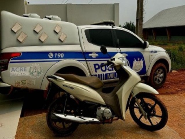 Motocicleta Furtada em Cruzeiro do Sul  Recuperada pela Polcia em Porto Walter