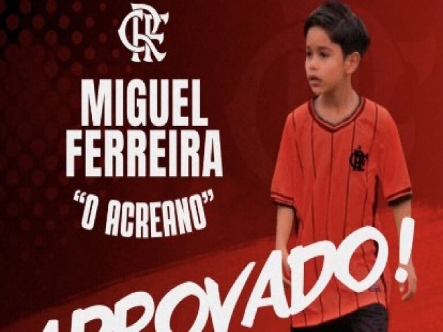 Acreano de 7 anos passa em teste e vai jogar futsal pelo Flamengo