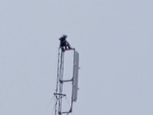 No Acre, homem sobe em cima de torre de energia e tenta se jogar de cima 