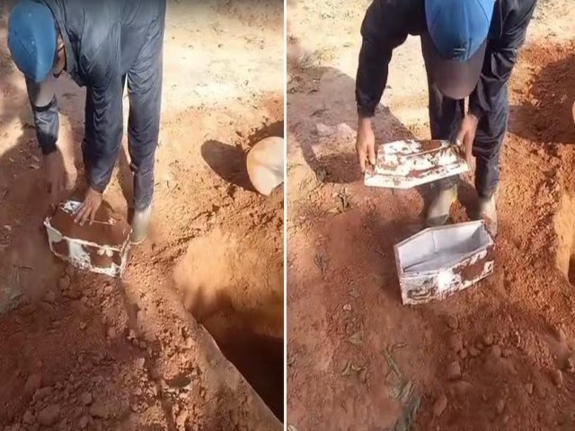 Caixo  enterrado sem corpo de beb em cemitrio de Ribeiro Gonalves 