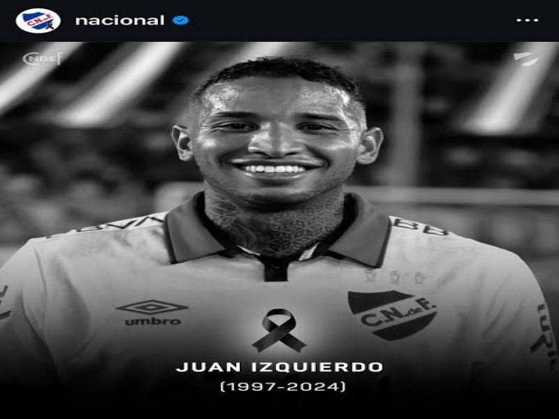 Morre Juan Izquierdo, zagueiro do Nacional-URU que estava internado desde a semana passada aps passar mal em  jogo contra o So Paulo no MorumBis