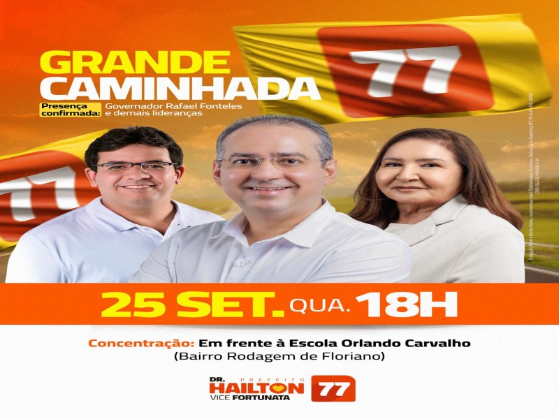 Grande caminhada da mudana com Dr. Hailton e Rafael Fonteles acontece hoje em Oeiras