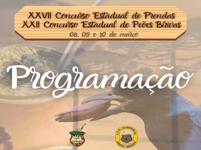 PROGRAMAO DO XXVII CONCURSO ESTADUAL DE PRENDAS E XXII CONCURO ESTADUIAL DE PEES BIRIVAS