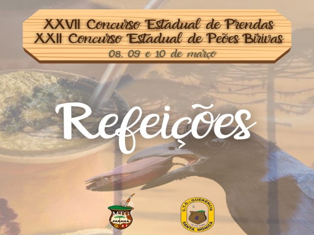 Refeies do XXVII Concurso Estadual de Prendas e XXII Concurso Estadual de Pees Birivas