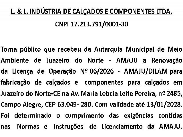 Recebimento de Renova��o de LO