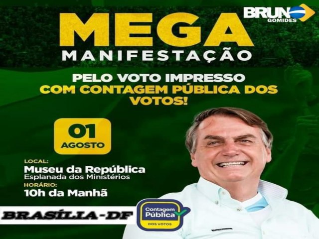 Brasil realizará atos em favor do voto impresso auditável