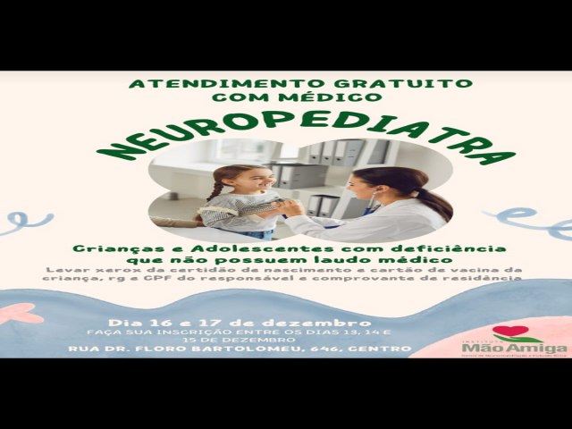 Clínica oferece gratuitamente neuropediatra à população de Juazeiro do Norte/CE