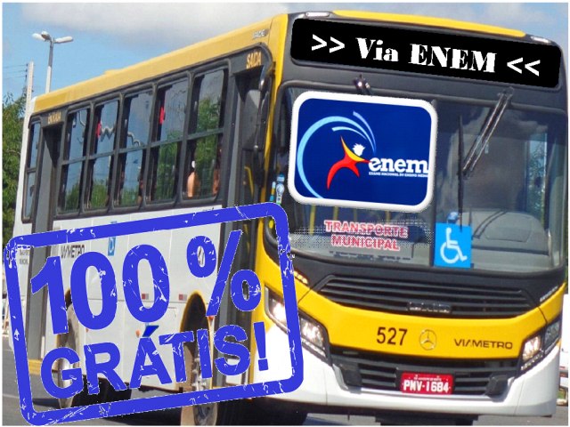 Em Juazeiro do Norte/CE é Lei a gratuidade do transporte público para os estudantes que farão o ENEM