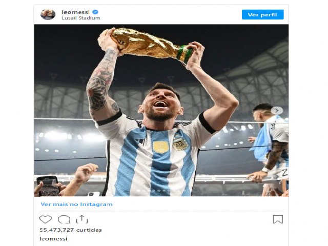 Foto de Messi  a segunda mais curtida de todo Instagram; veja qual  a primeira