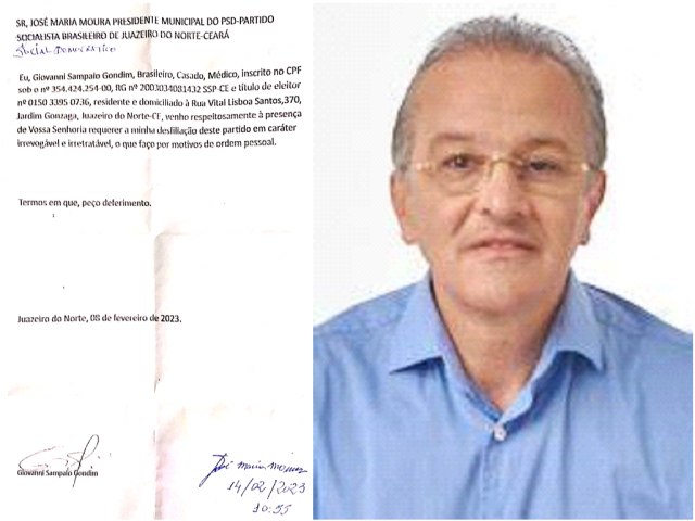 Vice-prefeito Giovanni Sampaio se desfilia do PSD