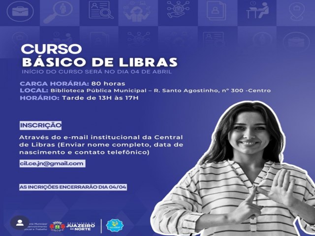 JUAZEIRO DO NORTE/CE: CURSO BSICO DE LIBRAS GRATUITO - INSCRIES TERMINAM HOJE (04.04)