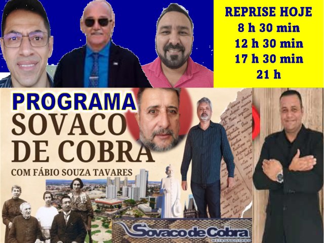 ACONTECE HOJE A REPRISE DO PROGRAMA SOVACO DE COBRA