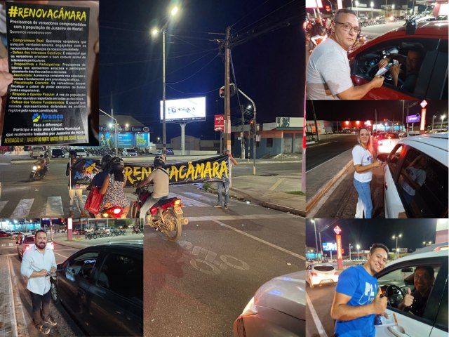 Movimento Avana Juazeiro fez panfletagem com adesivagem da campanha #RENOVACMARA