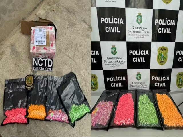 Mulher  presa no CE aps receber encomenda do RJ com mais de 1,5 mil comprimidos de ecstasy