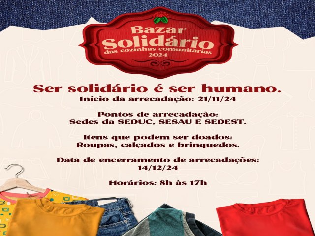 Bazar Solidrio das Cozinhas Comunitrias 2024