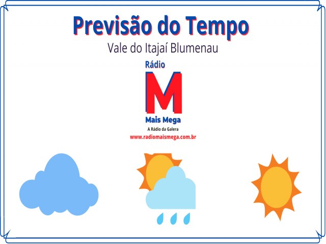 Previso do Tempo para Blumenau nesta Tera Feira