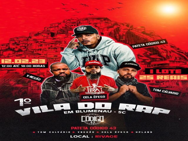 1 Vila do Rap vai embalar a cidade no dia 12 de fevereiro