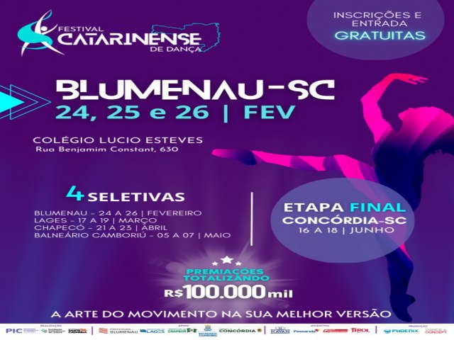 Festival Catarinense de Dana recebe inscries at dia 13