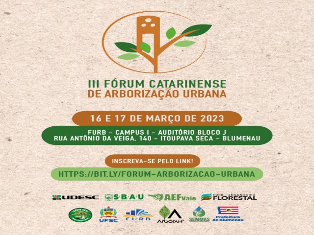 Inscries para o III Frum Catarinense de Arborizao Urbana so prorrogadas at o dia 8 de maro