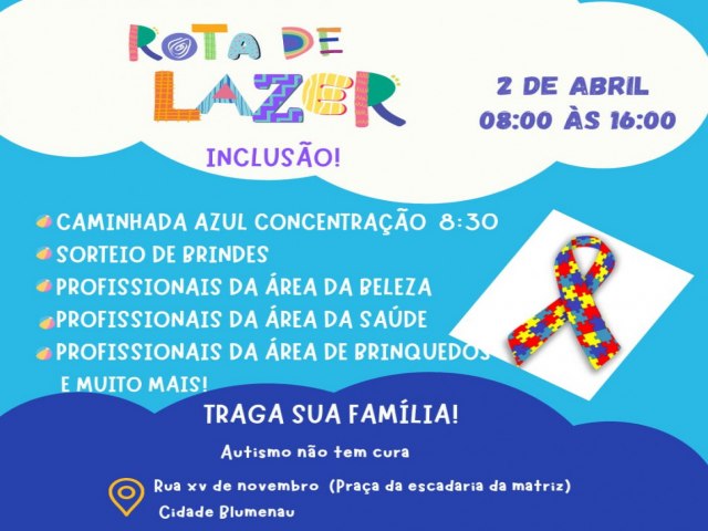 Rota do Lazer ter conscientizao sobre o autismo