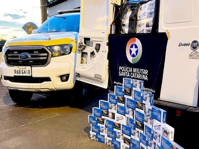 PMRv apreende mais de 22 mil maos de cigarros em Xanxer