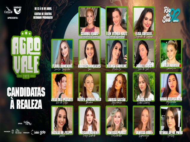 Conhea as candidatas a rainha e princesas da AgroVale