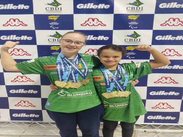 Paratletas de Blumenau somam 10 medalhas em Campeonato Brasileiro de Natao