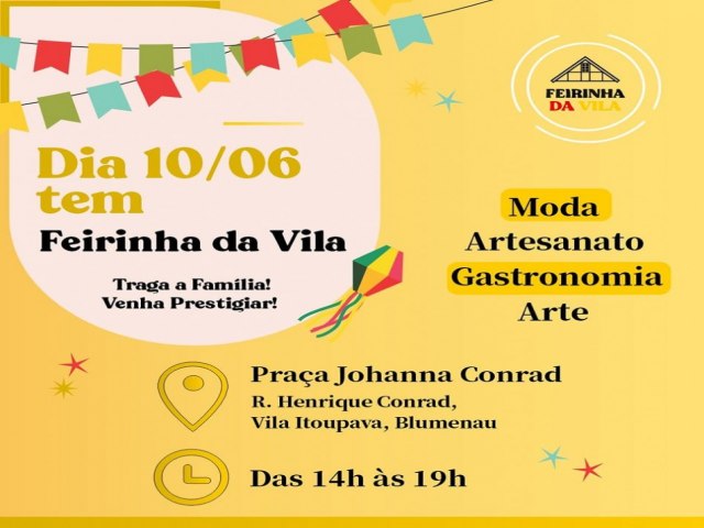 Feirinha da Vila Itoupava ocorre neste sbado, dia 10