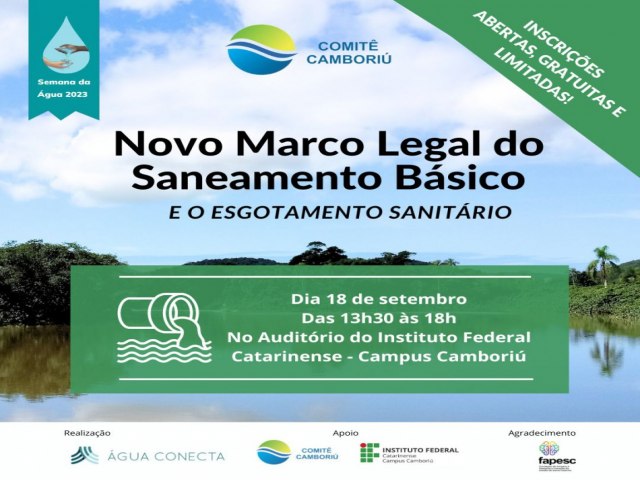 Tcnico do Samae Blumenau palestra em evento de capacitao em Cambori