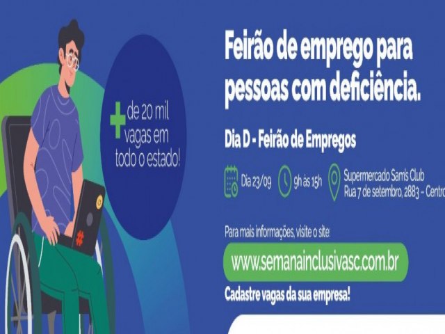 Blumenau recebe feiro de empregos para pessoas com deficincia