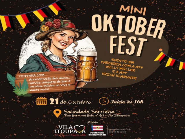 Mini-Oktoberfest agita a Vila Itoupava neste sbado, dia 21