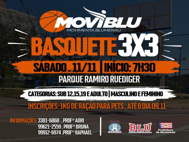 Prefeitura promove Festival Moviblu de Basquete 33 no Parque Ramiro Ruediger