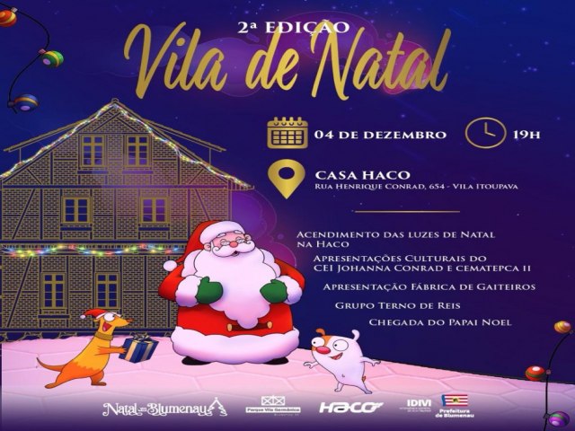 Vila Itoupava recebe evento de Natal nesta segunda-feira, dia 4