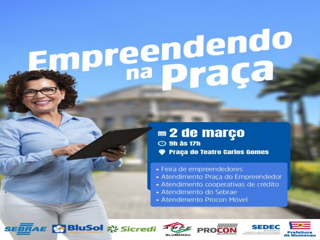 Prefeitura de Blumenau organiza feira Empreendendo na Praa neste sbado, dia 2