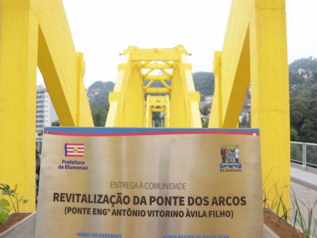 Revitalizao da Ponte dos Arcos  concluda e entregue em Blumenau