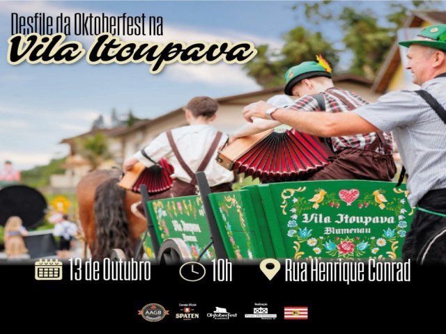 Desfile da Oktoberfest na Vila Itoupava  neste domingo, dia 13