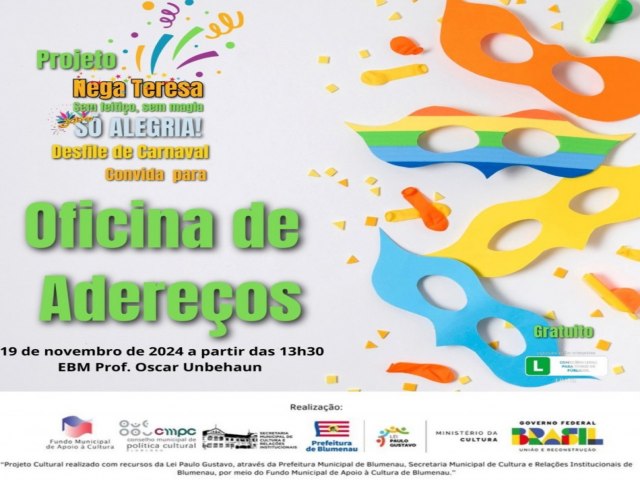 Escola Oscar Unbehaun recebe workshop sobre adereos carnavalescos