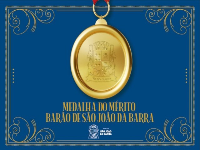 Medalha do Mérito Barão de São João da Barra será entregue nesta sexta