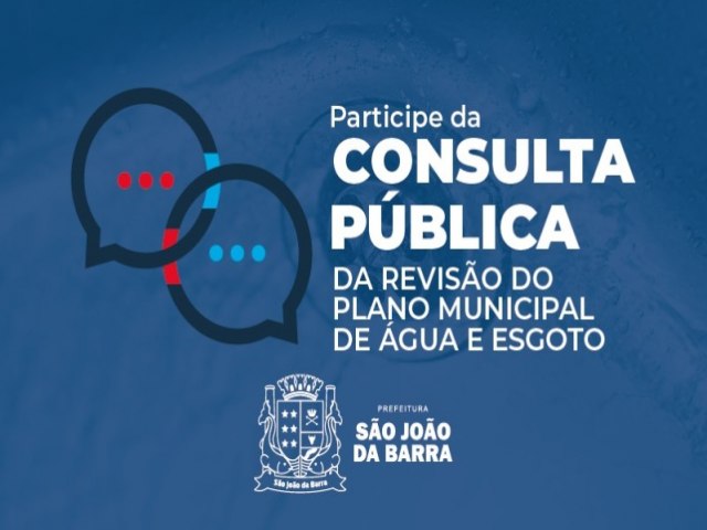 SJB abre consulta pública para revisão do Plano Municipal de Água e Esgoto