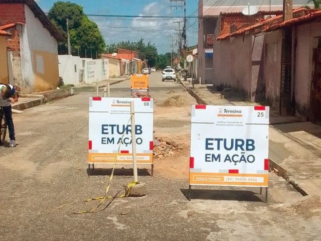 ETURB intensifica obras de microdrenagem e recuperao asfltica em vrios pontos de Teresina