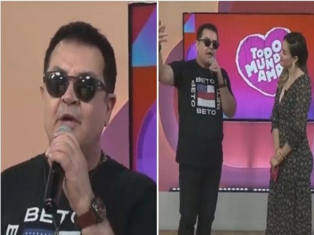 Beto Barbosa abandona palco de programa de Tv aps reprter realizar enquete sobre lambada