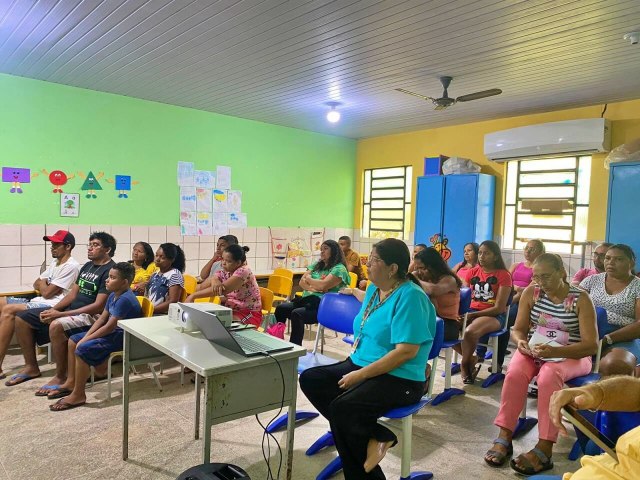 Famlias participam de projeto na Escola Municipal Deoclcio Carvalho