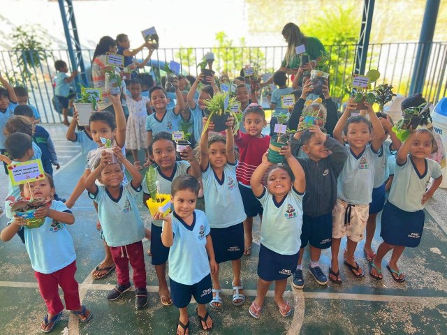 Atividade ambiental  realizado no CMEI Cidade Leste