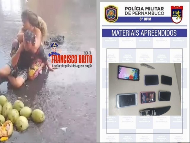 Ladro imobilizado por mulher aps roubo de celulares  preso em flagrante pela polcia militar em Salgueiro.