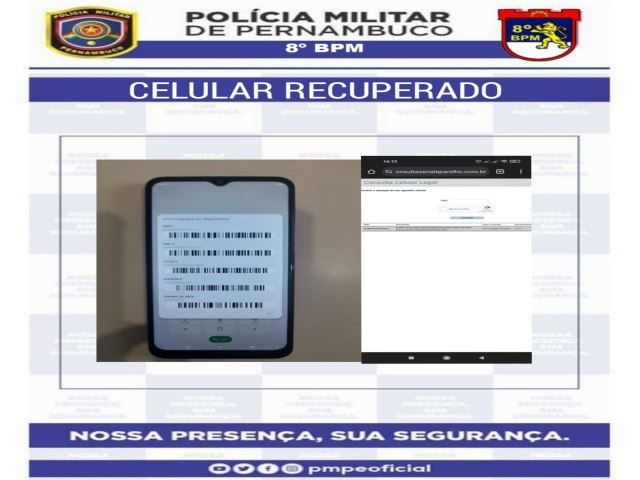 Indivduo  detido na pimenta 2 em Salgueiro com celular roubado, e alega que foi comprado pelo irmo em Eduardo Magalhes BA.
