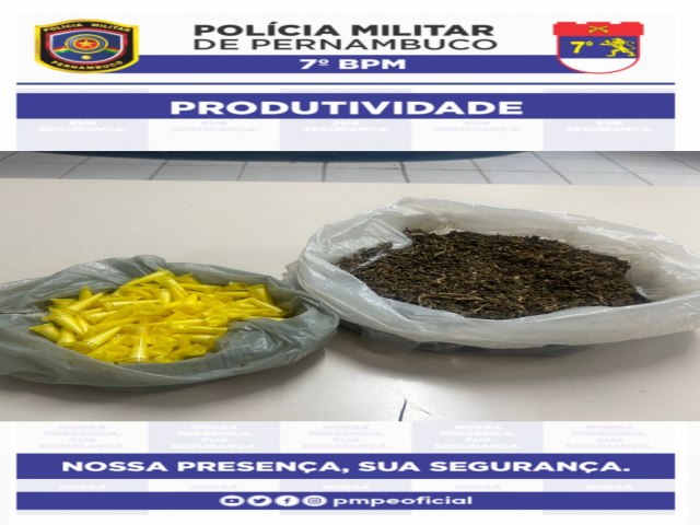 Polcia Militar do 7BPM prende traficante com drogas na Avenida Castelo Branco em Bodoc