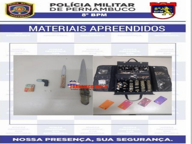 Polcia Militar do 8BPM age com rapidez e prende ladres por furto de cartes de crdito e joias em Salgueiro.