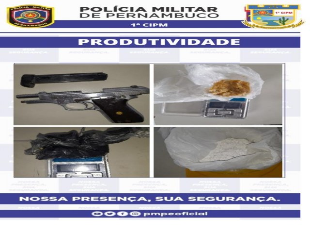 Policiais da 1CIPM desmantela ponto de vendas de drogas em Itacuruba, traficante preso com arma e Munies