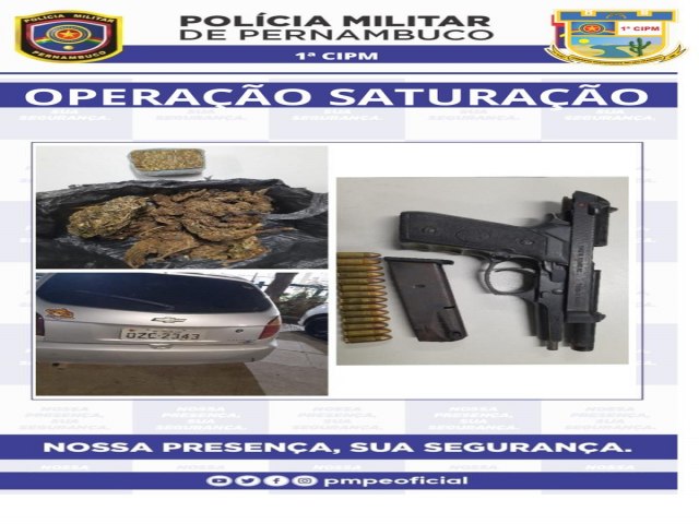 Policiais Militares da 1CIPM prendem indivduo com pistola e munies na BR-316 em Belm do So Francisco